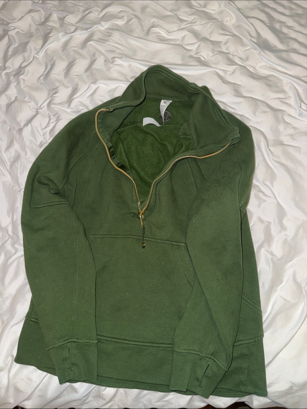 Loden Green Half-Zip Scuba Pullover